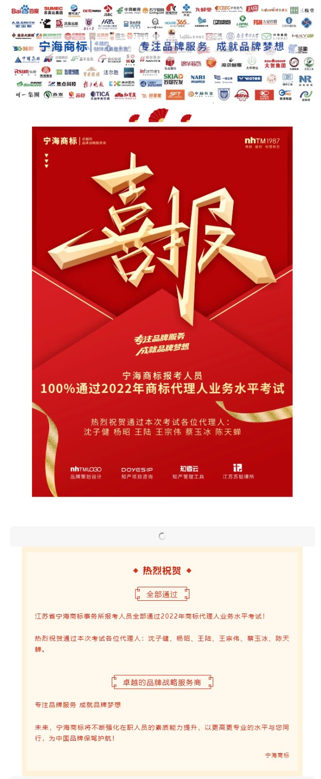 喜报宁海商标报考人员100通过2022年商标代理人业务水平考试.jpg